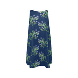 lavend print 2 Sleeveless A-Line Pocket Dress (Model D57) - Objet D'Art