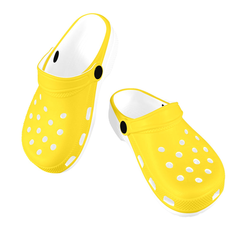 yellow print 2 Custom Print Foam Clogs for Kids - Objet D'Art