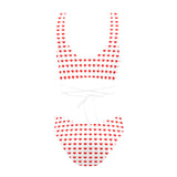 red hot heart 3 print 2 Cross String Bikini Set (Model S29) - Objet D'Art