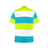 tricolor swimsuit print 4 Men's Stand-Up Collar Short Sleeve Shirt - Objet D'Art