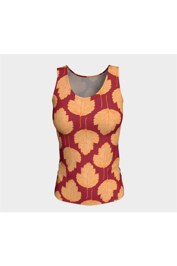 Autumn Leaf Fitted Tank Top - Objet D'Art
