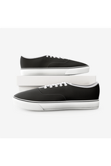 Black Low Cut Canvas Sneakers - Objet D'Art