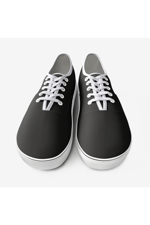 Black Low Cut Canvas Sneakers - Objet D'Art