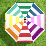Colorful World Striped Semi-Automatic Foldable Umbrella - Objet D'Art