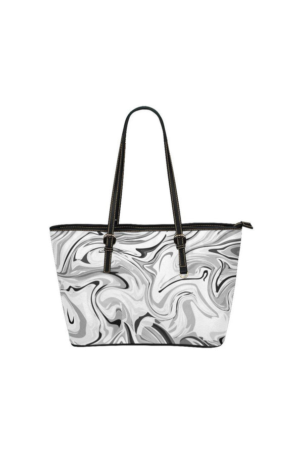 Titanium White Linseed Leather Tote Bag/Small - Objet D'Art