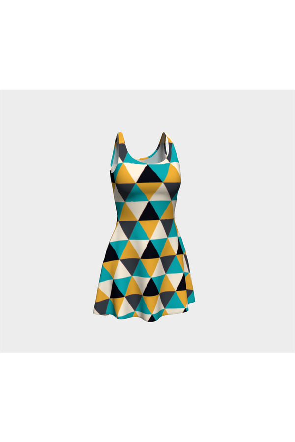 Triangle Patchwork Flare Dress - Objet D'Art