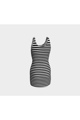 Black and White Checkered Bodycon Dress - Objet D'Art
