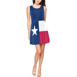 Texas Lone Star Thea Sleeveless Skater Dress(Model D19) - Objet D'Art