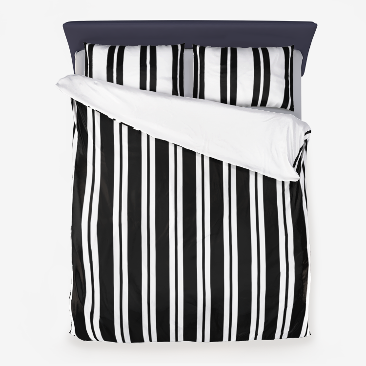 Striped Microfiber Duvet Cover - Objet D'Art