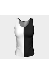 BLACK WHITE FITTED TANK TOP - Objet D'Art