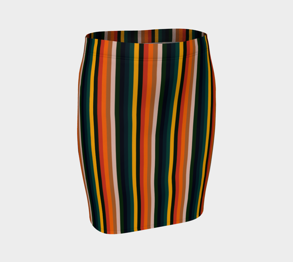Vintage Striped Fitted Skirt - Objet D'Art
