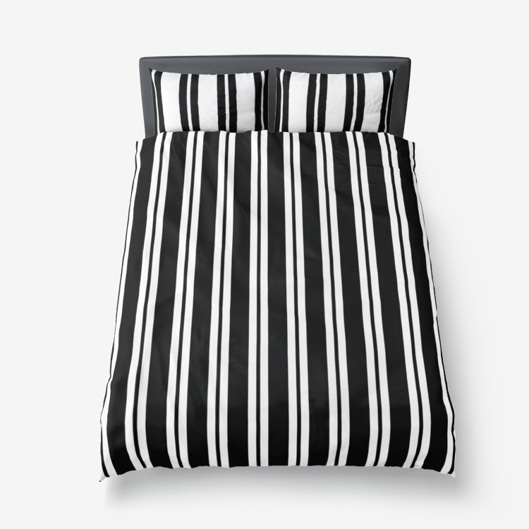 Striped Microfiber Duvet Cover - Objet D'Art