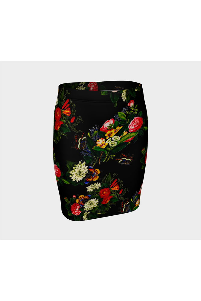 Floral Midnight Fitted Skirt - Objet D'Art