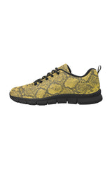 Gold Snakeskin Women's Breathable Running Shoes - Objet D'Art Online Retail Store