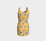 Floral Polka Dot Bodycon Dress - Objet D'Art