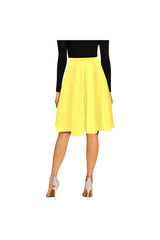 Yellow Skirt Melete Pleated Midi Skirt - Objet D'Art