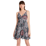 Spaghetti Strap Sleeveless Falred Hem Short Dress - Objet D'Art