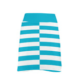 light blue solid print 2C Women's Golf Skirt with Pockets (Model D64) - Objet D'Art