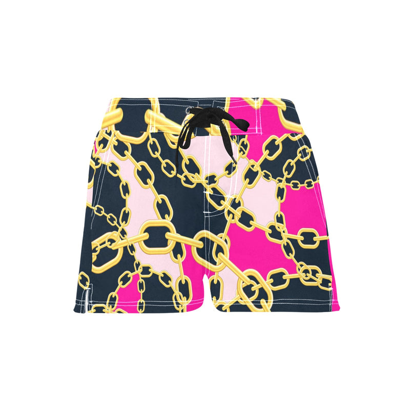 Chained Maiden fuchsia Women's Casual Board Shorts (Model L54) - Objet D'Art