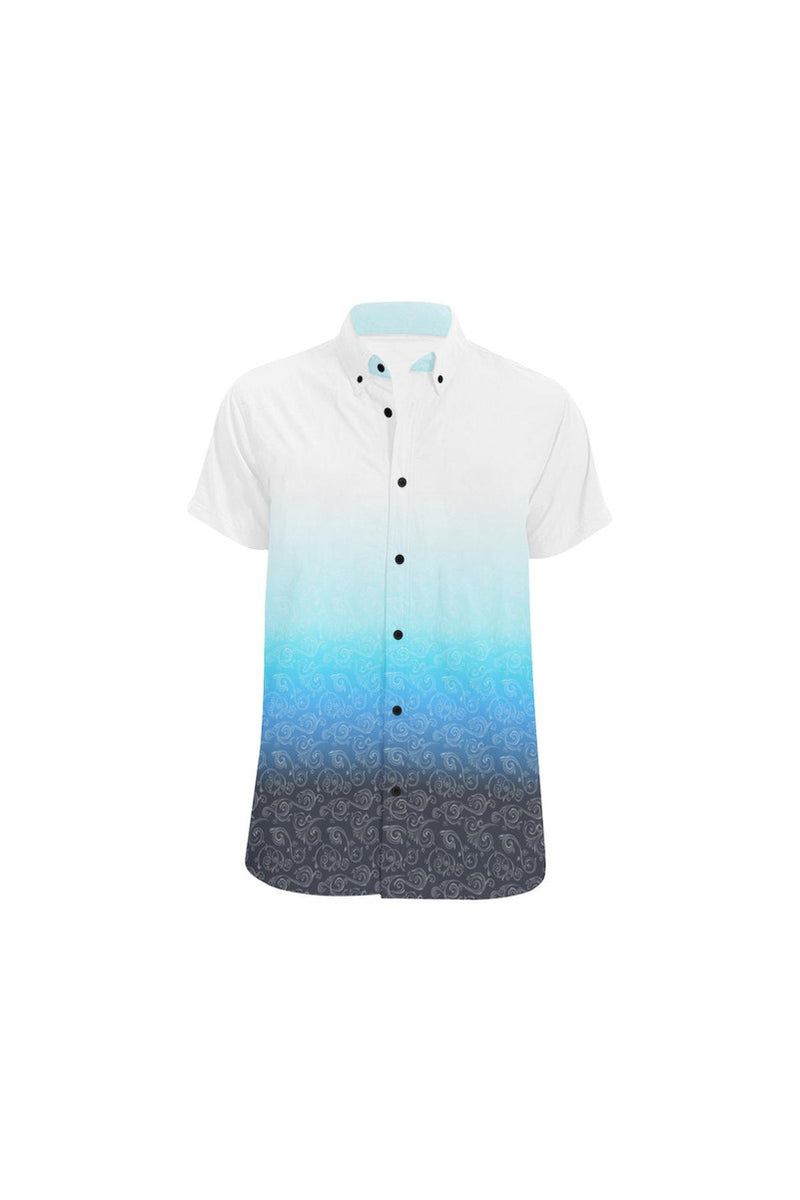 Sunrise Ombre Scroll Men's All Over Print Short Sleeve Shirt (Model T53) - Objet D'Art