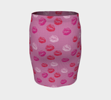 Kiss Print Fitted Skirt - Objet D'Art
