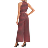 Halter Neck Buckle Belted Jumpsuit - Objet D'Art