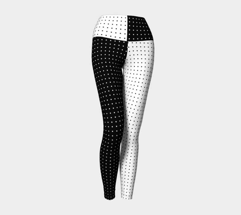 Two Tone Micro Polkadot Yoga Leggings - Objet D'Art