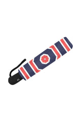 Orange & Blue Stripes Auto-Foldable Umbrella (Model U04) - Objet D'Art