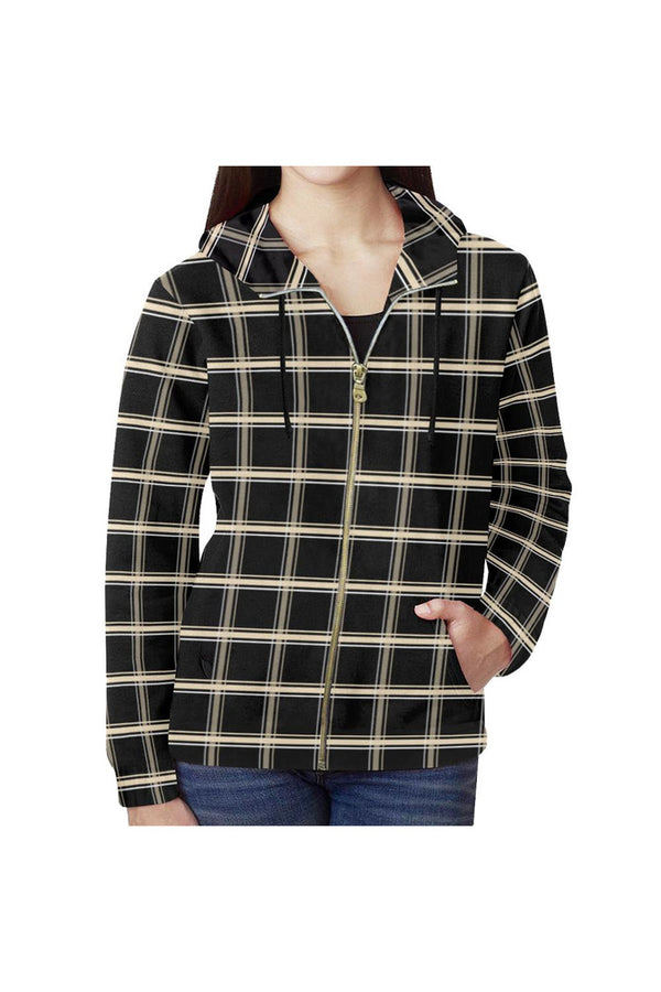 Plaid Full Zip Hoodie for Women - Objet D'Art