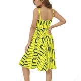 Aqueduct Sleeveless Square Neck Flare Hem Midi Dress - Objet D'Art