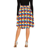 color scheme print 10 Melete Pleated Midi Skirt (Model D15) - Objet D'Art