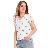 Batwing Sleeve V-Neck Top - Objet D'Art