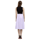 lavender stripes 1 Mnemosyne Women's Crepe Skirt (Model D16) - Objet D'Art