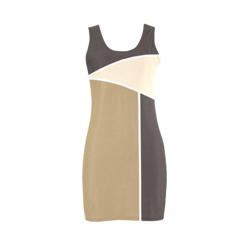 earthtone regional print Medea Vest Dress (Model D06) - Objet D'Art