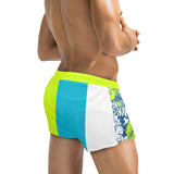 pisces neon green blue ombre print Men's Swim Trunks with Zipper Pocket (Model L71) - Objet D'Art