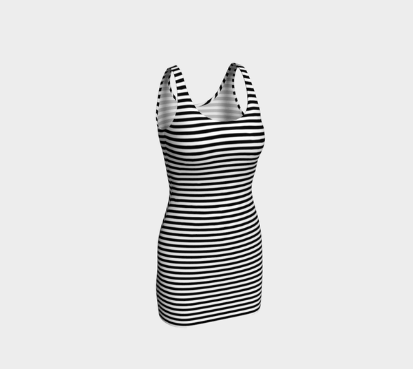 Micro Striped Bodycon Dress - Objet D'Art