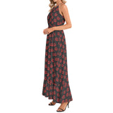Ruffle Hem Halter Neck Maxi Dress - Objet D'Art