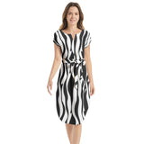 Notched Neck Belted Dress - Objet D'Art