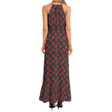 Ruffle Hem Halter Neck Maxi Dress - Objet D'Art