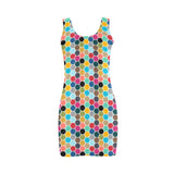 colorful hex swimwear print Medea Vest Dress (Model D06) - Objet D'Art