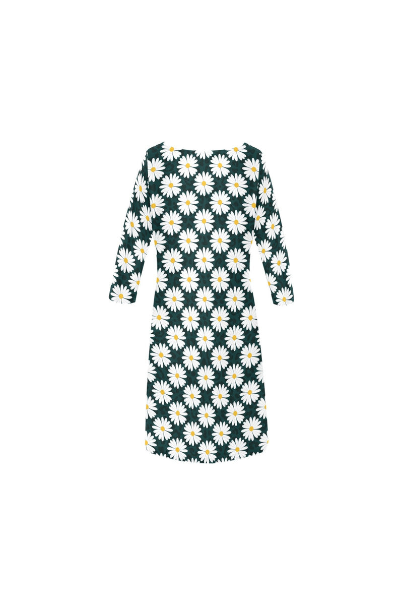 Daisy Print Rhea Loose Round Neck Dress - Objet D'Art