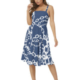 Andromeda Sleeveless Square Neck Flare Hem Midi Dress - Objet D'Art