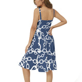 Andromeda Sleeveless Square Neck Flare Hem Midi Dress - Objet D'Art