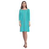micro polka dots print 4A Rhea Loose Round Neck Dress(Model D22) - Objet D'Art