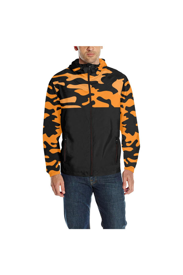 tumeric black camo sleeves All Over Print Quilted Windbreaker for Men (Model H35) - Objet D'Art