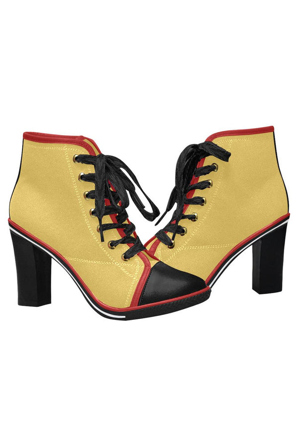 Aspen Gold Women's Lace Up Chunky Heel Ankle Booties (Model 054) - Objet D'Art