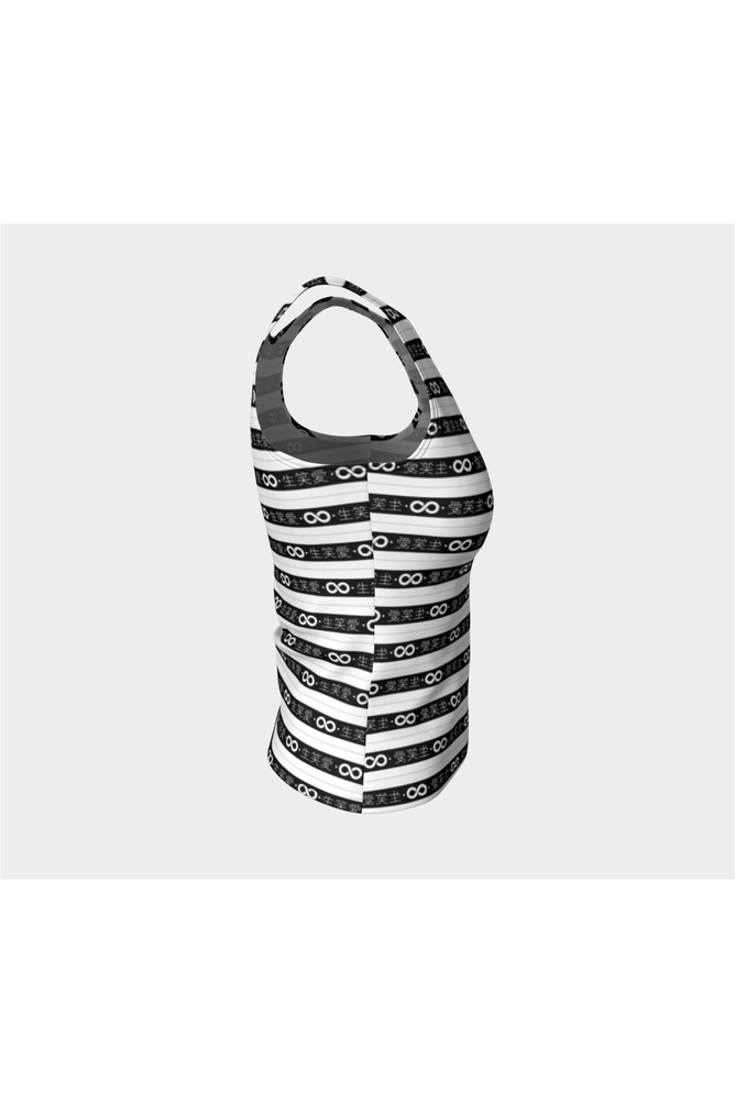 Live Laugh Love Black Striped Fitted Tank Top - Objet D'Art