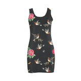 robins flowers print 2 Medea Vest Dress (Model D06) - Objet D'Art