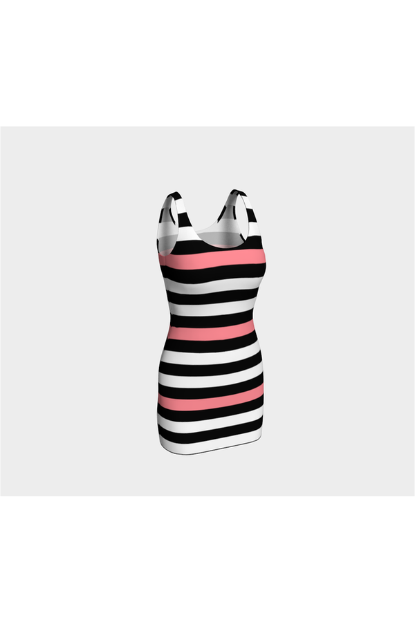 Pressed Rose Striped Bodycon Dress - Objet D'Art