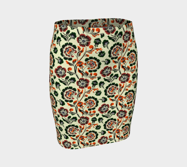 Floral Bouquet Fitted Skirt - Objet D'Art